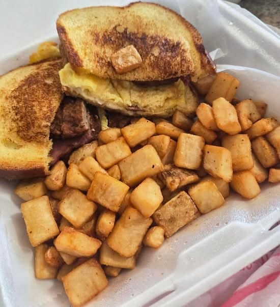 Turkey Sausage Egg and Cheese Sandwich.