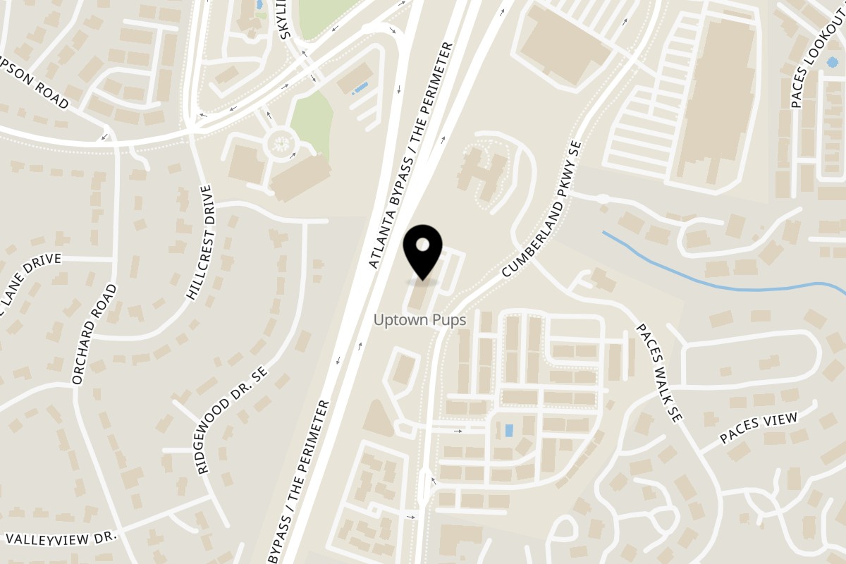 Map showing the location of Oy! Vinings on 2355 Cumberland Pkwy SE in Atlanta